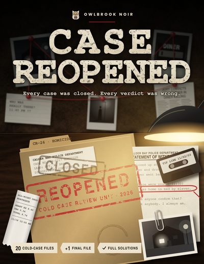 Cover of Case Reopened, Cold-case evidence files