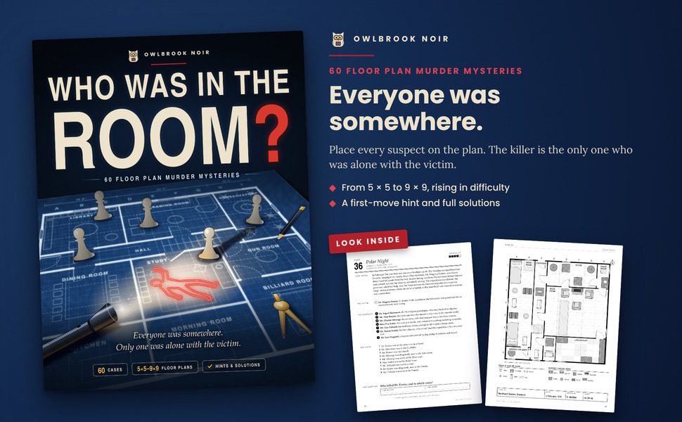 Who Was in the Room?: the cover beside two sample pages from inside the book