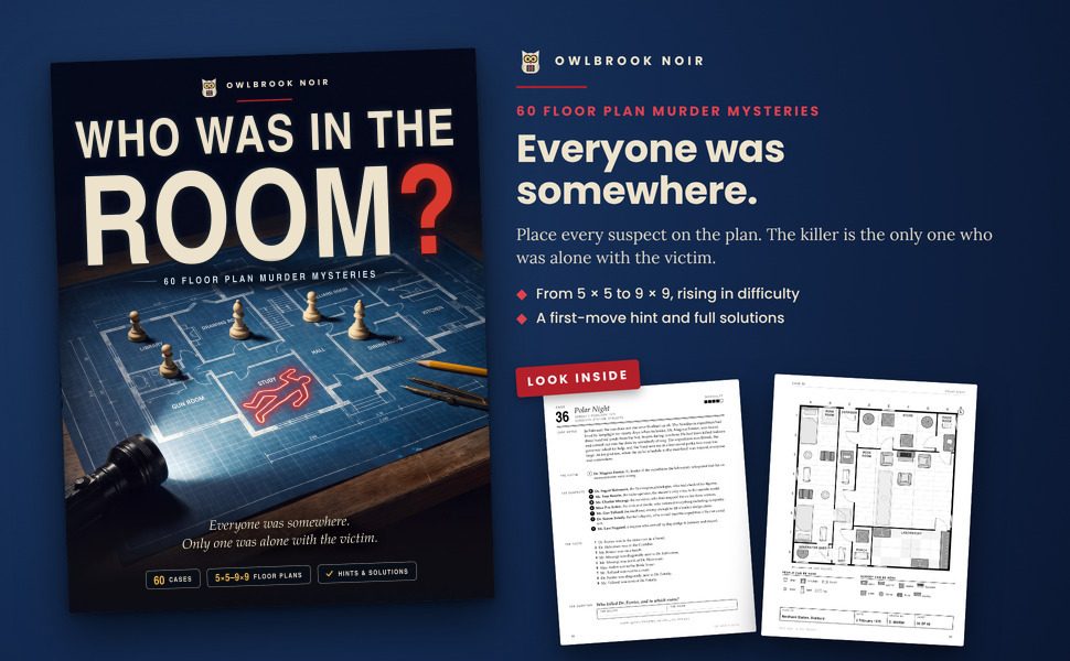 Who Was in the Room?: the cover beside two sample pages from inside the book