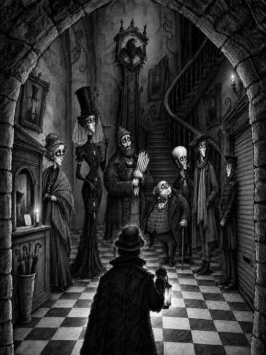 The guests of Tallow’s Waxworks gathered in the checkered Foyer by lantern light
