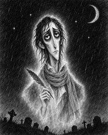 Orlando Plume, a ghostly poet with a long scarf and a quill