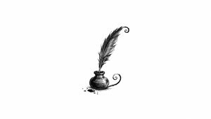 A quill in an inkpot