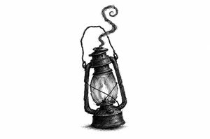 A lit lantern